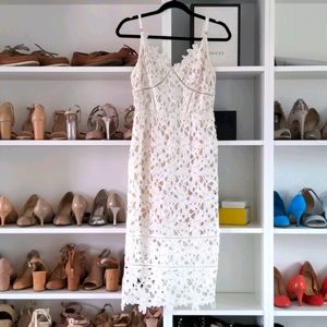 Matty M V-Neck Lace Slipdress